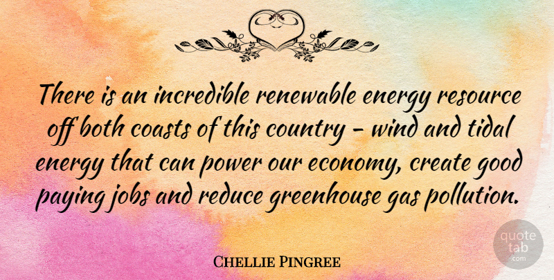 Chellie Pingree Quote About Both, Coasts, Country, Create, Energy: There Is An Incredible Renewable...