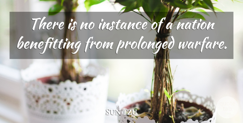 Sun Tzu Quote About Instance, Prolonged, War: There Is No Instance Of...