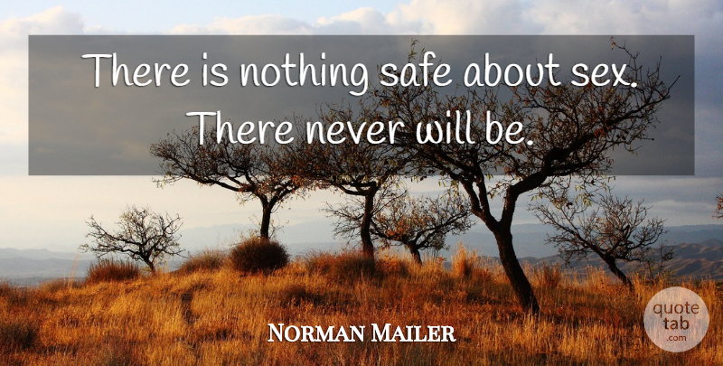 Norman Mailer Quote About Sex, Funny Sex, Safe: There Is Nothing Safe About...