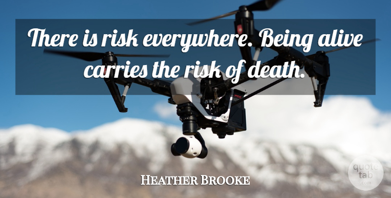 Heather Brooke Quote About Carries, Death: There Is Risk Everywhere Being...