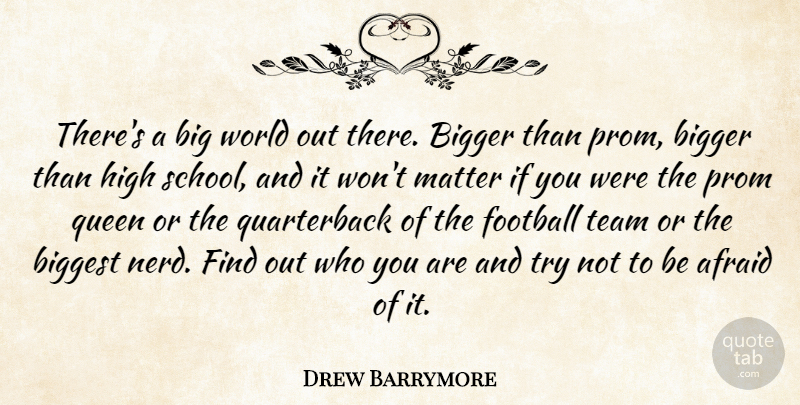 Drew Barrymore Quote About Football, Queens, Team: Theres A Big World Out...