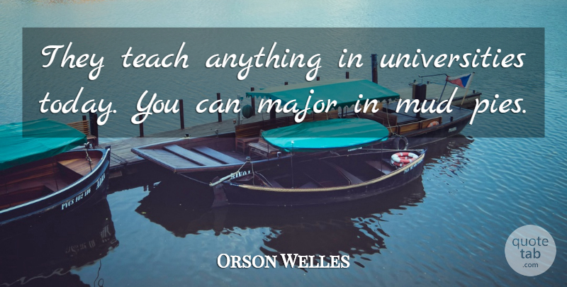 Orson Welles Quote About College, Pie, Today: They Teach Anything In Universities...