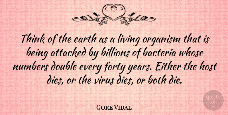 Gore Vidal Quote About Thinking, Years, Numbers: Think Of The Earth As...