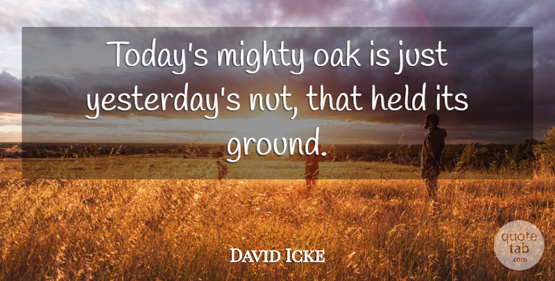 David Icke Quote About Yesterday, Nuts, Today: Todays Mighty Oak Is Just...