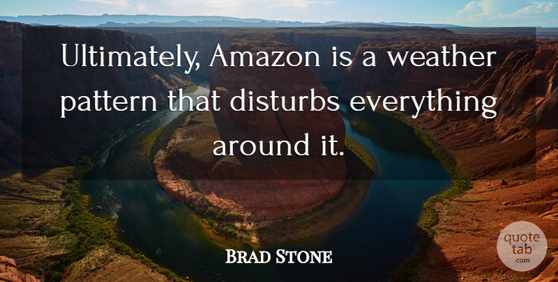 Brad Stone Quote About Amazon, Pattern, Weather: Ultimately Amazon Is A Weather...