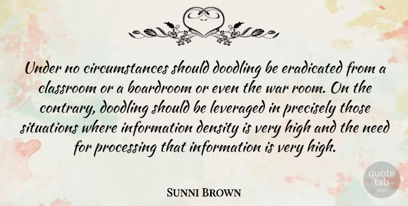 Sunni Brown Quote About Density, Eradicated, Information, Precisely, Processing: Under No Circumstances Should Doodling...