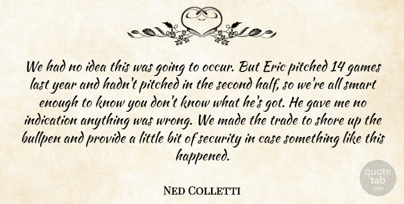 Ned Colletti Quote About Bit, Bullpen, Case, Eric, Games: We Had No Idea This...