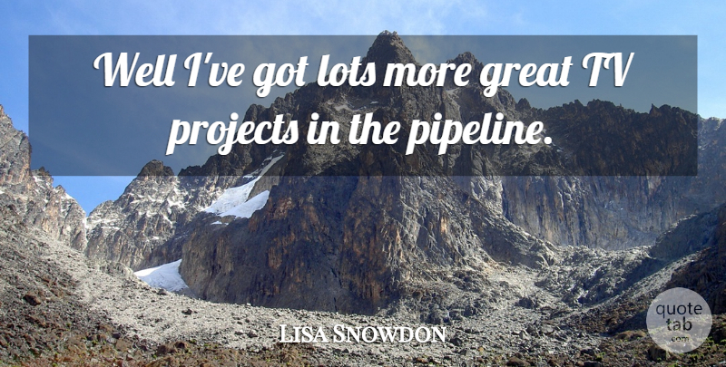 Lisa Snowdon Quote About Great, Lots, Projects, Tv: Well Ive Got Lots More...
