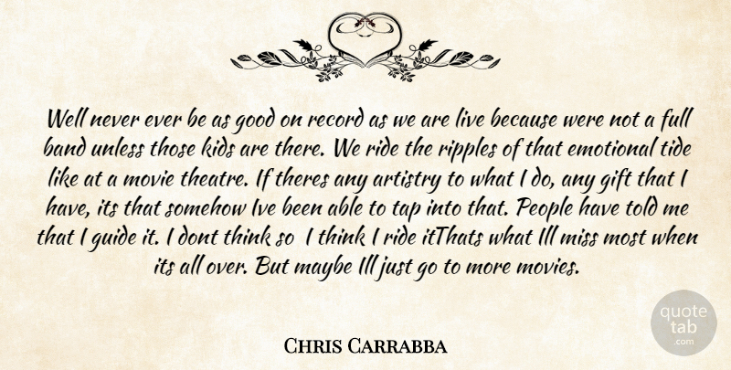 Chris Carrabba Quote About Artistry, Band, Emotional, Full, Gift: Well Never Ever Be As...