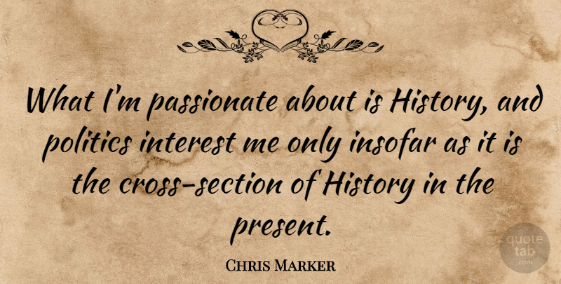Chris Marker Quote About Passionate, Crosses, Interest: What Im Passionate About Is...