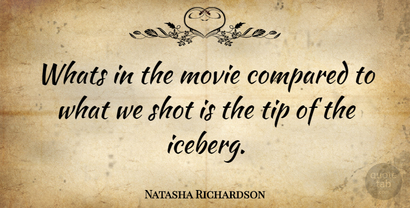 Natasha Richardson Quote About Tip Of The Iceberg, Shots, Iceberg: Whats In The Movie Compared...
