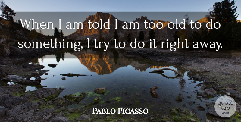 Pablo Picasso Quote About Trying, Conformity, Non Conformity: When I Am Told I...