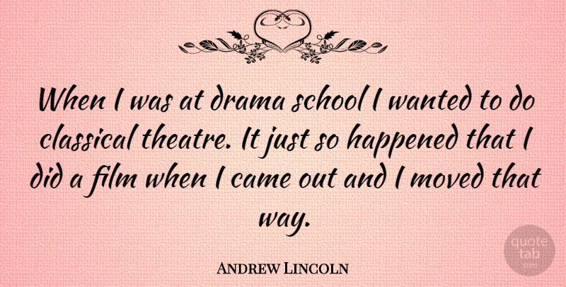 Andrew Lincoln Quote About Drama, School, Theatre: When I Was At Drama...