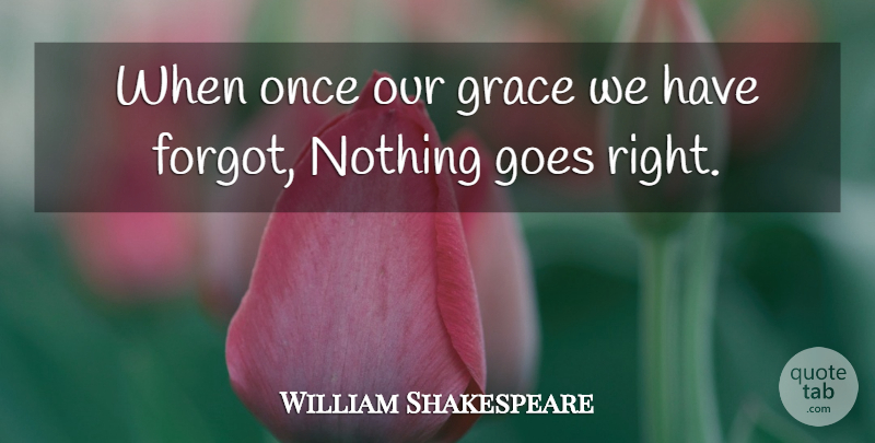 William Shakespeare Quote About Grace, Measure For Measure: When Once Our Grace We...
