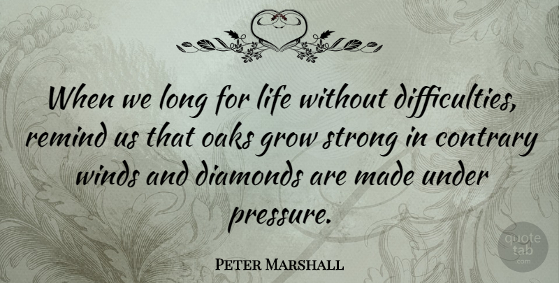 Peter Marshall Quote About Inspirational, Life, Strong: When We Long For Life...