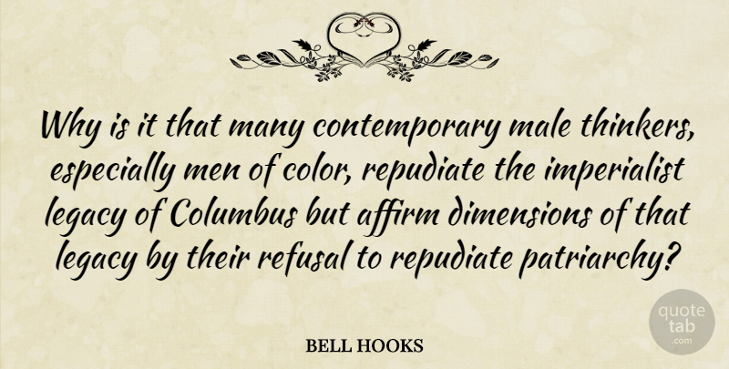 bell hooks Quote About Men, Color, Legacy: Why Is It That Many...