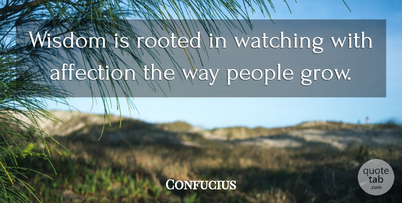 Confucius Quote About People, Way, Affection: Wisdom Is Rooted In Watching...