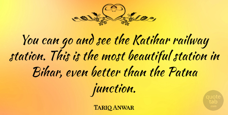 Tariq Anwar Quote About Station: You Can Go And See...
