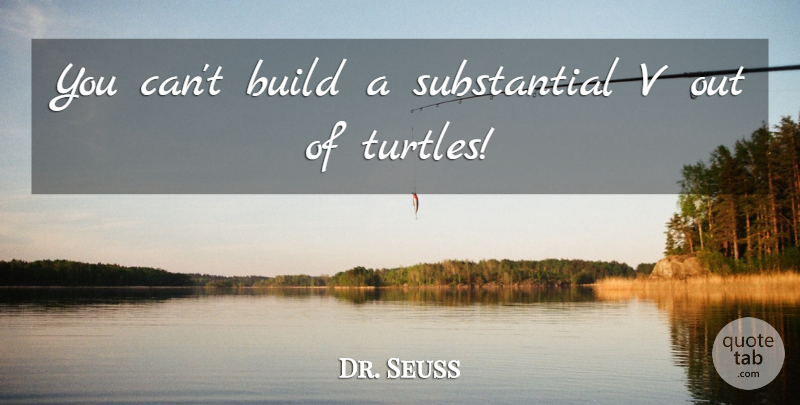 Dr. Seuss Quote About Turtles: You Cant Build A Substantial...