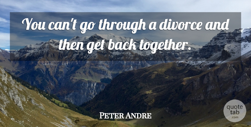 Peter Andre Quote About Divorce, Together, Back Together: You Cant Go Through A...