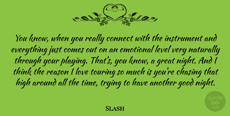 Slash Quote About Good Night, Emotional, Thinking: You Know When You Really...