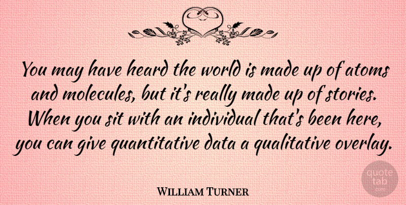 William Turner Quote About Atoms, British Scientist, Sit: You May Have Heard The...
