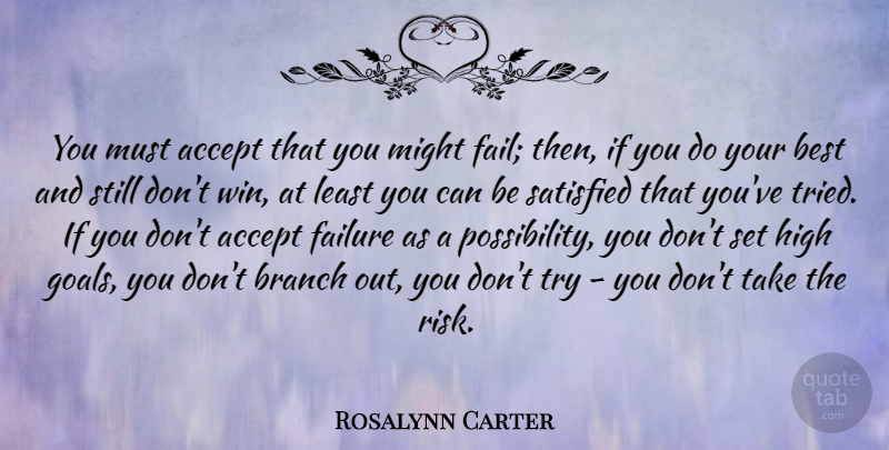 Rosalynn Carter Quote About Courage, Women, Failure: You Must Accept That You...