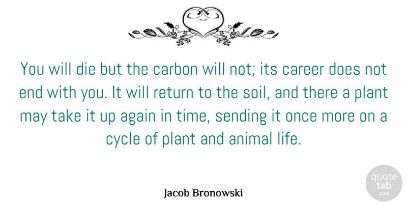 Jacob Bronowski Quote About Animal, Grandchildren, Careers: You Will Die But The...
