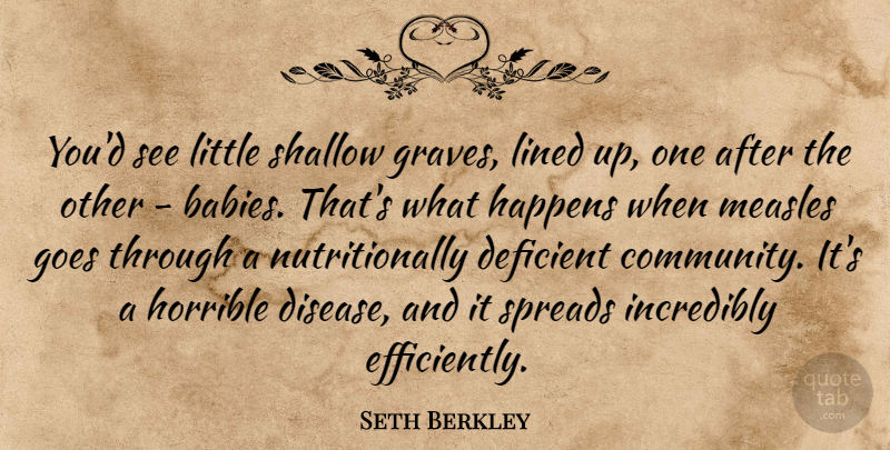Seth Berkley Quote About Deficient, Goes, Horrible, Incredibly, Lined: Youd See Little Shallow Graves...
