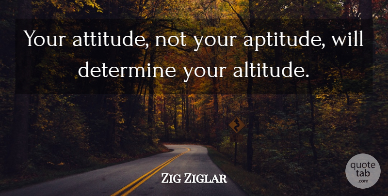 Zig Ziglar Quote About Inspirational, Life, Motivational: Your Attitude Not Your Aptitude...