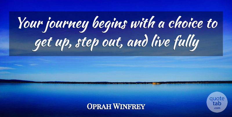 Oprah Winfrey Quote About Love, Life, Journey: Your Journey Begins With A...