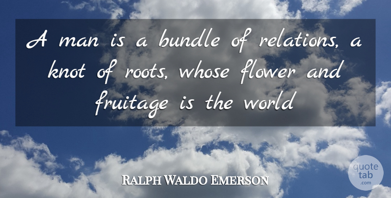 Ralph Waldo Emerson Quote About Bundle, Flower, Man, Whose: A Man Is A Bundle...