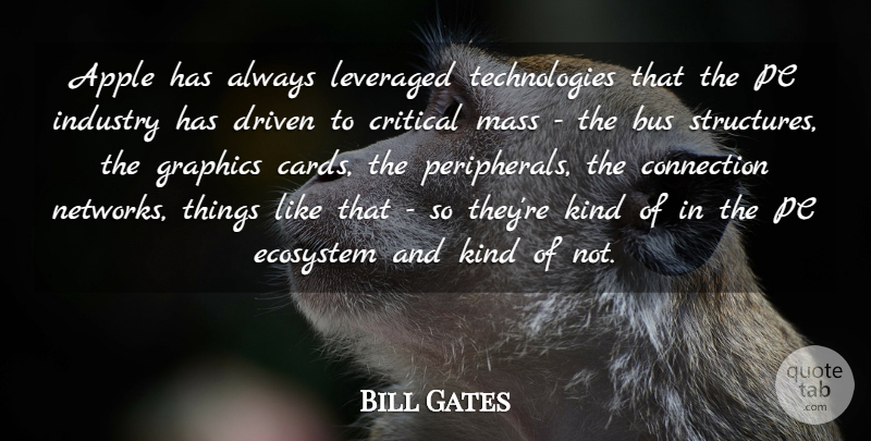 Bill Gates Quote About Technology, Ecosystems, Apples: Apple Has Always Leveraged Technologies...