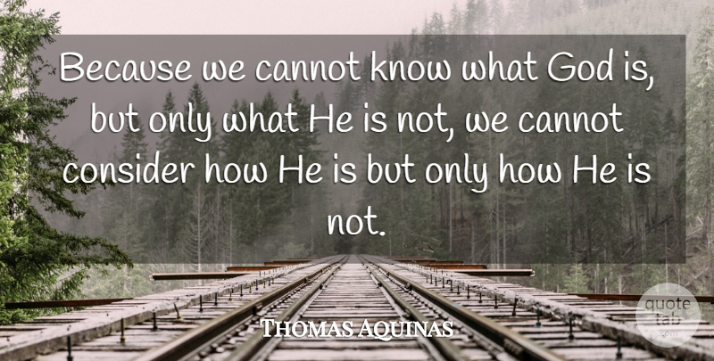 Thomas Aquinas Quote About Knows: Because We Cannot Know What...