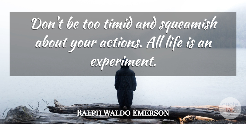 Ralph Waldo Emerson Quote About Life, Timid: Dont Be Too Timid And...