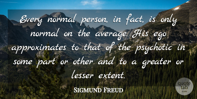 Sigmund Freud Quote About Crazy, Average, Mad: Every Normal Person In Fact...