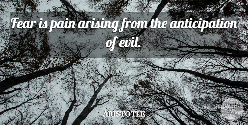 Aristotle Quote About Pain, Fear, Philosophical: Fear Is Pain Arising From...