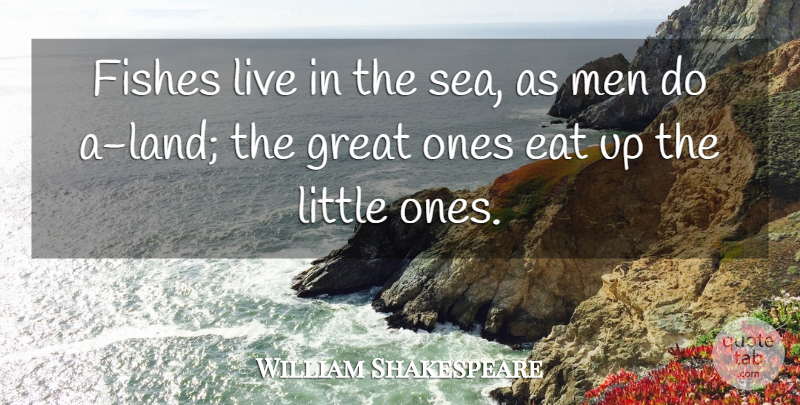 William Shakespeare Quote About Ocean, Marine, Men: Fishes Live In The Sea...