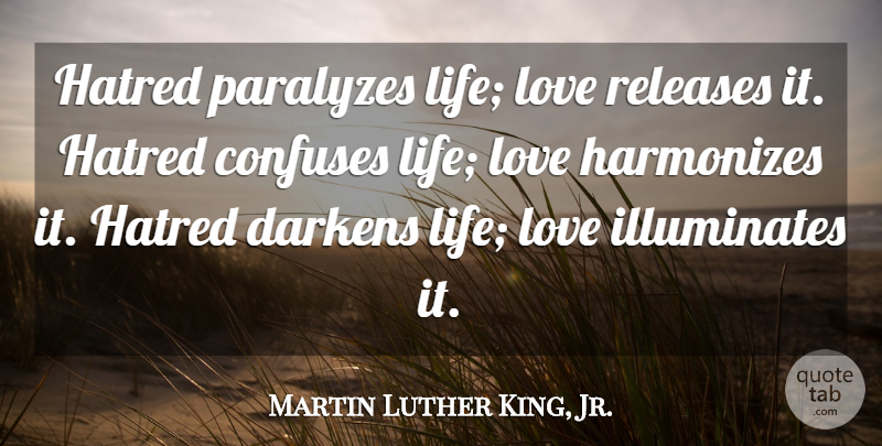 Martin Luther King, Jr. Quote About Love, Life, Marriage: Hatred Paralyzes Life Love Releases...