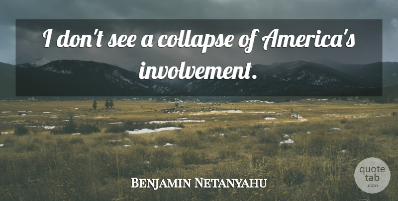 Benjamin Netanyahu Quote About Collapse: I Dont See A Collapse...
