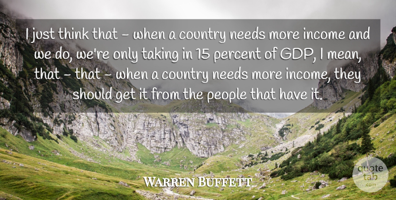 Warren Buffett Quote About Country, Mean, Thinking: I Just Think That When...