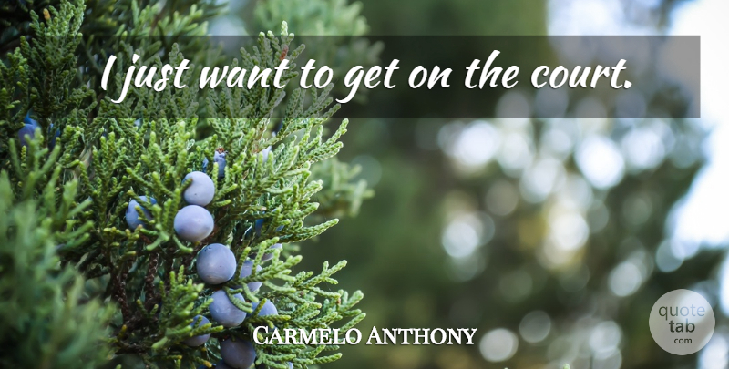 Carmelo Anthony Quote About Want, Court: I Just Want To Get...