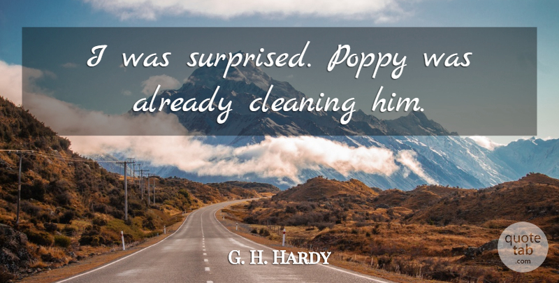 G. H. Hardy Quote About Cleaning, Poppy: I Was Surprised Poppy Was...