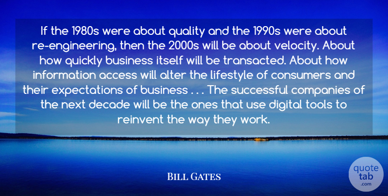 Bill Gates Quote About Access, Alter, Business, Companies, Consumers: If The 1980s Were About...