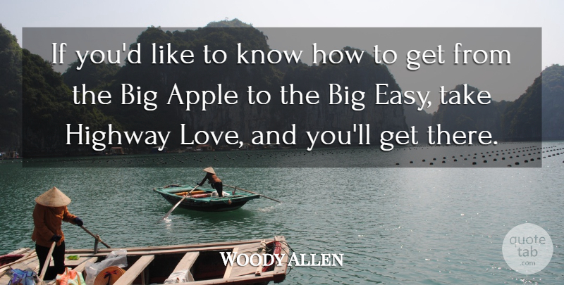 Woody Allen Quote About Apple, Attitude, Highway: If Youd Like To Know...