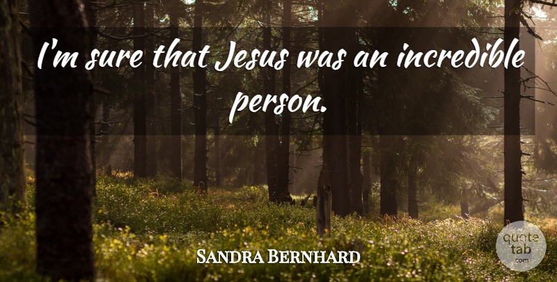 Sandra Bernhard Quote About Jesus, Incredibles, Persons: Im Sure That Jesus Was...