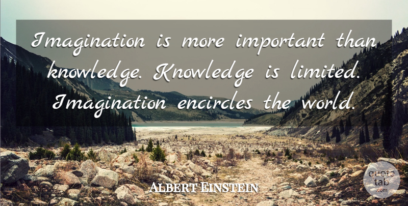 Albert Einstein Quote About Education, Knowledge, Imagination Creativity: Imagination Is More Important Than...