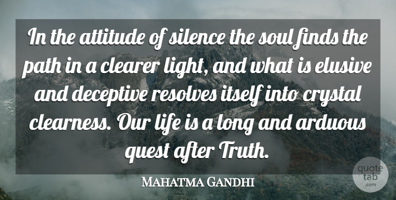Mahatma Gandhi Quote About Inspirational, Motivational, Attitude: In The Attitude Of Silence...