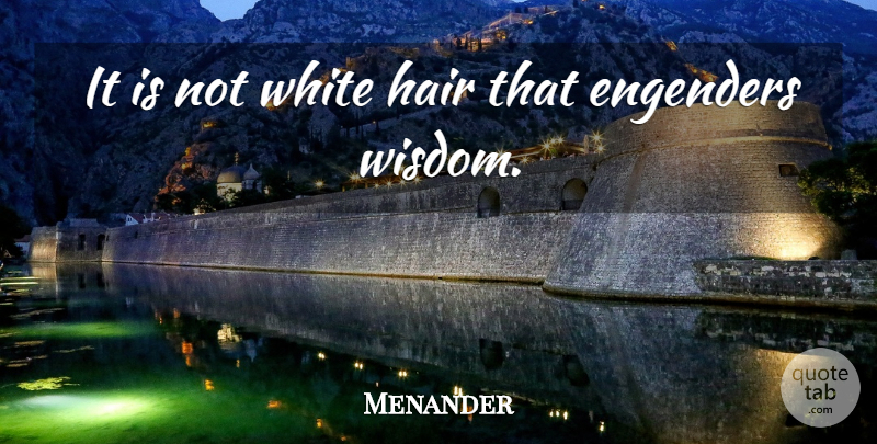 Menander Quote About White, Hair, White Hair: It Is Not White Hair...