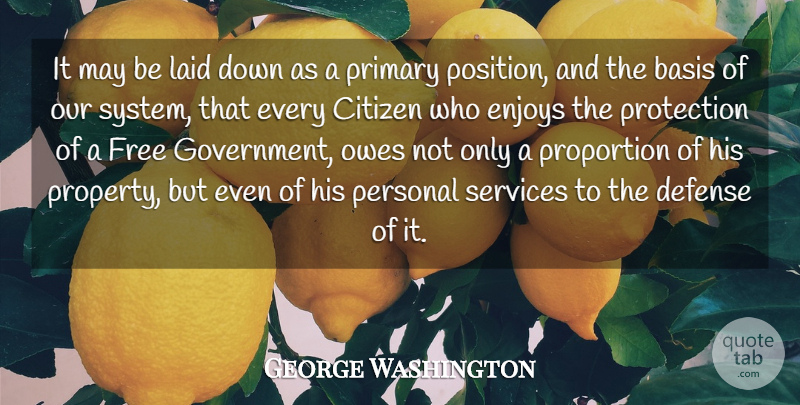 George Washington Quote About Country, Military, Government: It May Be Laid Down...